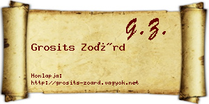 Grosits Zoárd névjegykártya